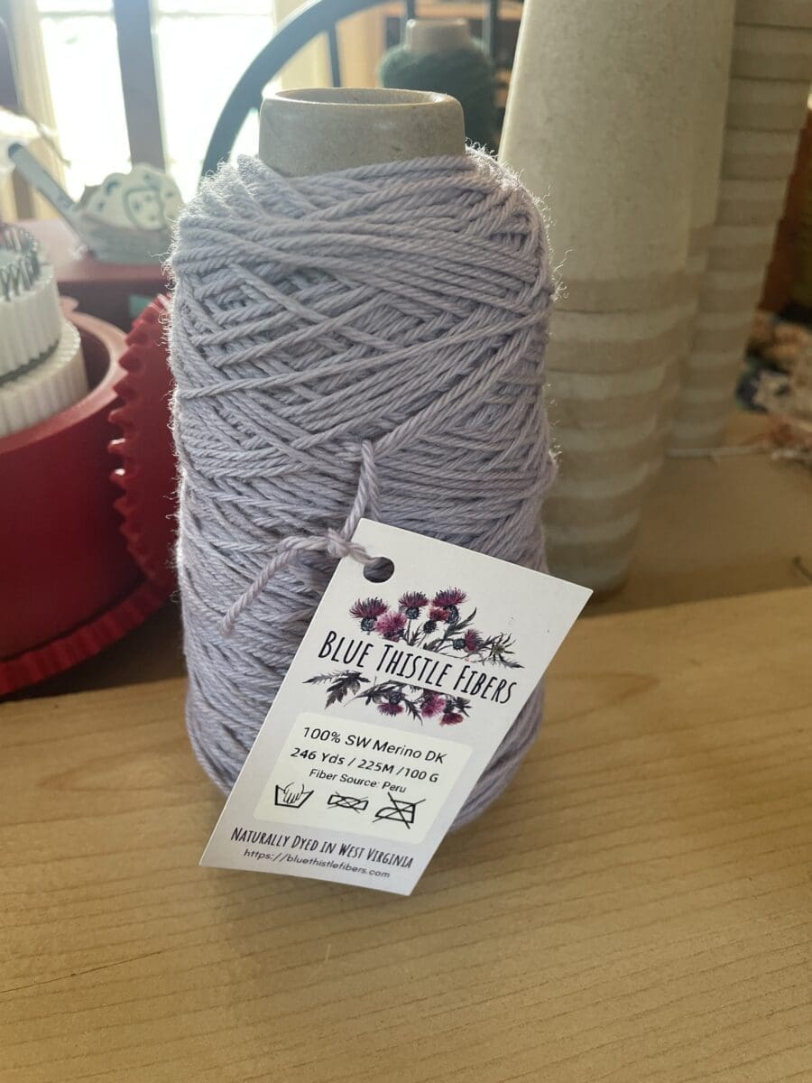 Variegated Light Lavender DK 100% Merino 9 Natural Colorway: Cream. Length: 400 yards/ meters. 50 Grams. Cream is our 2-ply. made from 100% Shetland Wool from Maryland. This yarn is perfect for an classic sweater, socks or hat. Care Instructions: Hand wash with cold water using mild detergent. Do not bleach. Dry flat away from direct sunlight. <strong>While our team hand-dyes each skein with the utmost care, natural dyes results can vary based on plant materials and fibers. Please be aware that variations in color and appearance may vary from the display image Please wash separately before use as natural dye colors will run the first few washes.</strong>