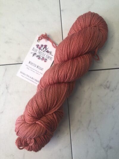 Light Rust Worsted 100% Merino Naturally Dyed Yarn by Blue Thistle Fibers