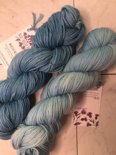 Dark & Variegated Hydrangea Worsted Naturally Dyed Yarn by Blue Thistle Fibers