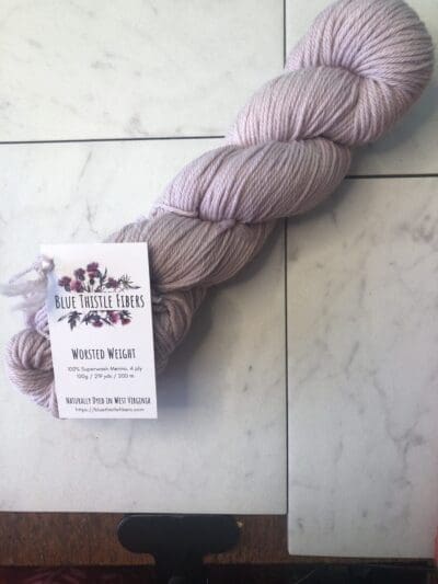 Variegated Lavender Worsted 100% Merino Naturally Dyed Yarn by Blue Thistle Fibers