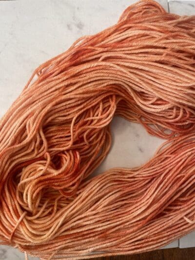 Dark Pumpkin Spice DK Variegated Naturally Dyed Yarn by Blue Thistle Fibers