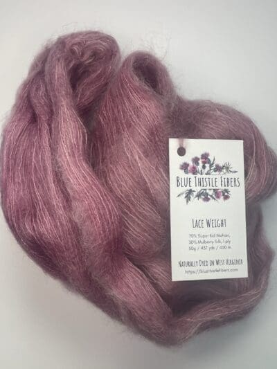 Dark Hibiscus Mohair and Mulberry Silk