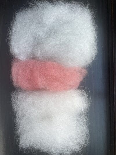 Red, White and Blue Cotswold Hand-Carded Roving - Image 3