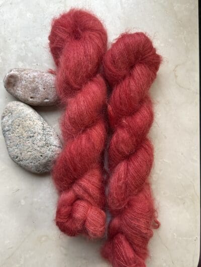 Dark Red Dahlia Mohair and Mulberry Silk - Image 2