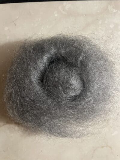 Gray Kid Mohair Hand-Carded Roving - Image 2