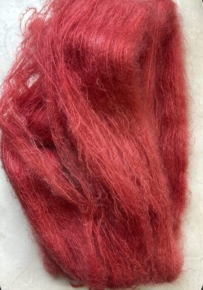 Dark Red Dahlia Mohair and Mulberry Silk - Image 4
