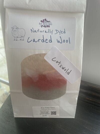 Red, White and Blue Cotswold Hand-Carded Roving