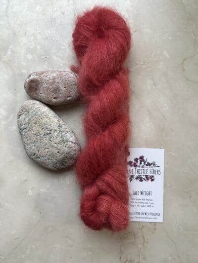 Dark Red Dahlia Mohair and Mulberry Silk - Image 3