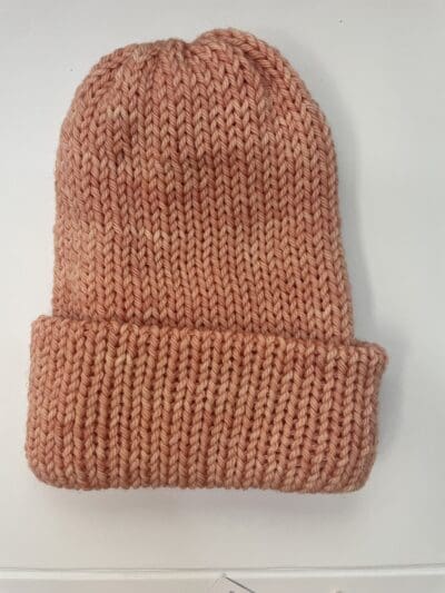 Peach Handmade 100% Merino Toddler Headband - Image 2