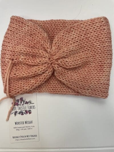 Peach Handmade 100% Merino Toddler Headband