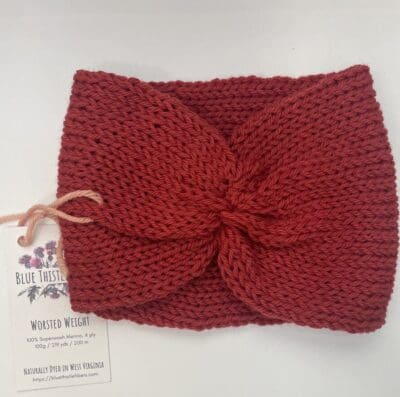 Red Handmade 100% Merino Toddler Headband