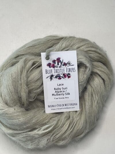 Variegated Light Sage Baby Suri Alpalca / Mulberry Silk - Image 3