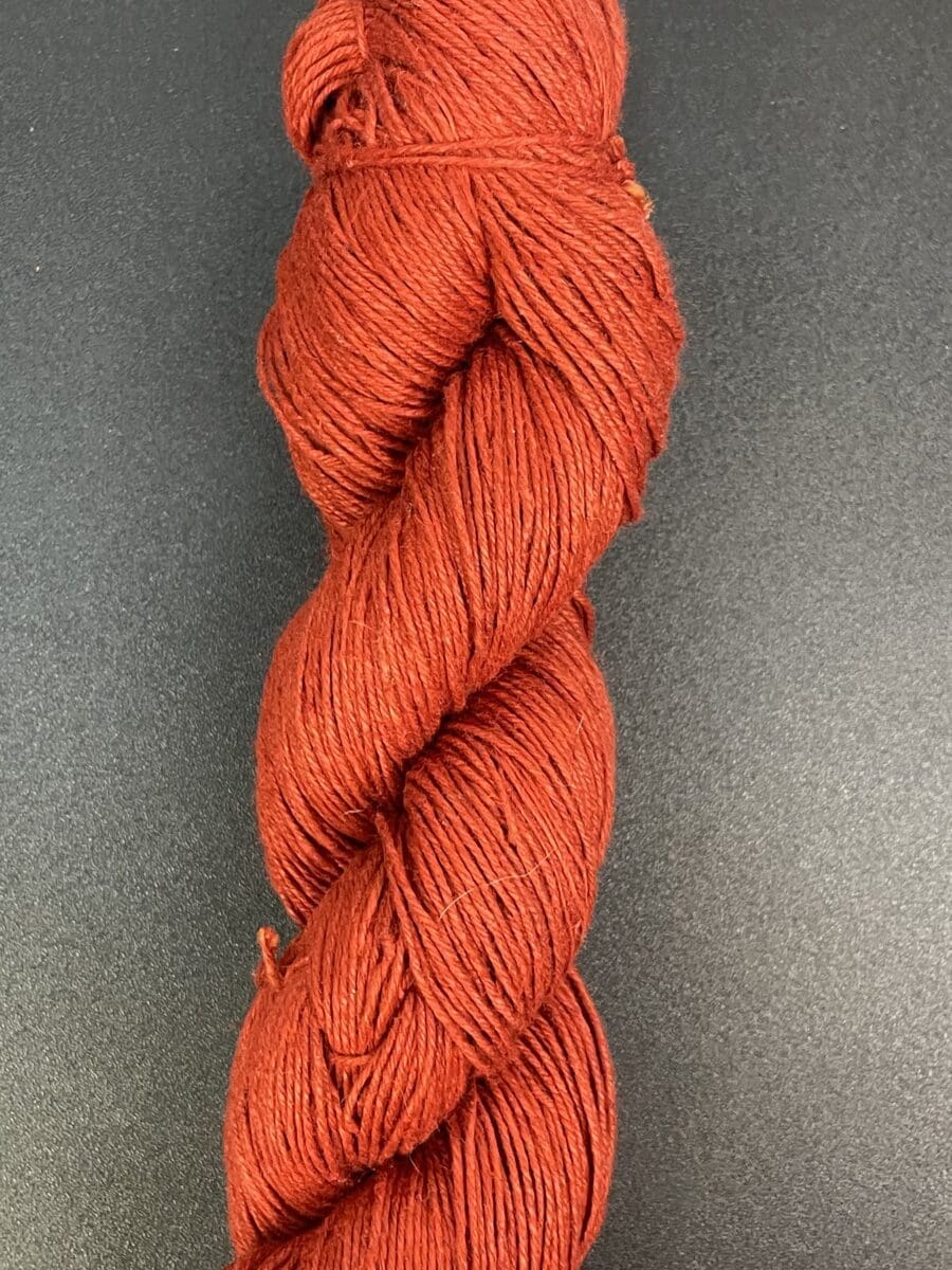 Red Belgian Linen Fingering Weight Yarn  - Naturally Dyed