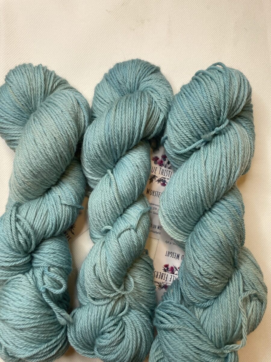 Ocean Blue Worsted Weight Naturally Dyed Yarn 4 Ocean Blue Worsted Weight Naturally Dyed Yarn - Image 4