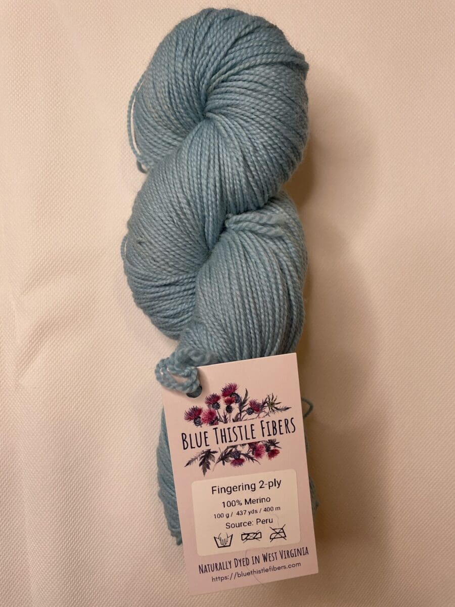 Ocean Blue Fingering Weight Naturally Dyed Yarn 3 Ocean Blue Fingering Weight Naturally Dyed Yarn - Image 3