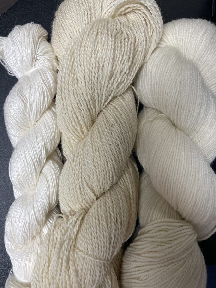 Cream Fingering Naturally Dyed Yarn 1