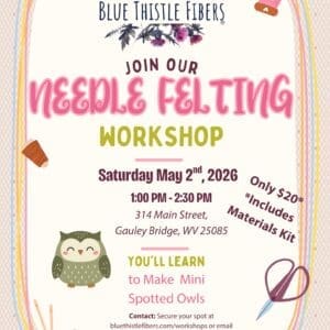 Beginner Needle Felting Workshop - Gauley Bridge, WV | May 2nd, 2026